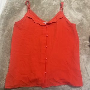 Spaghetti Strap Button Blouse with collar